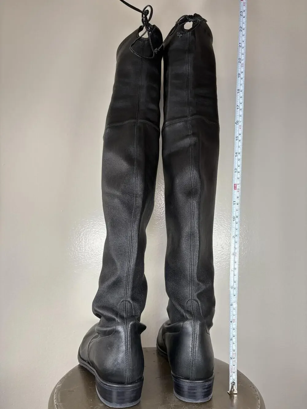 Stuart Weitzman Lowland Black Leather Over-the-Knee EU 38.5 US 8